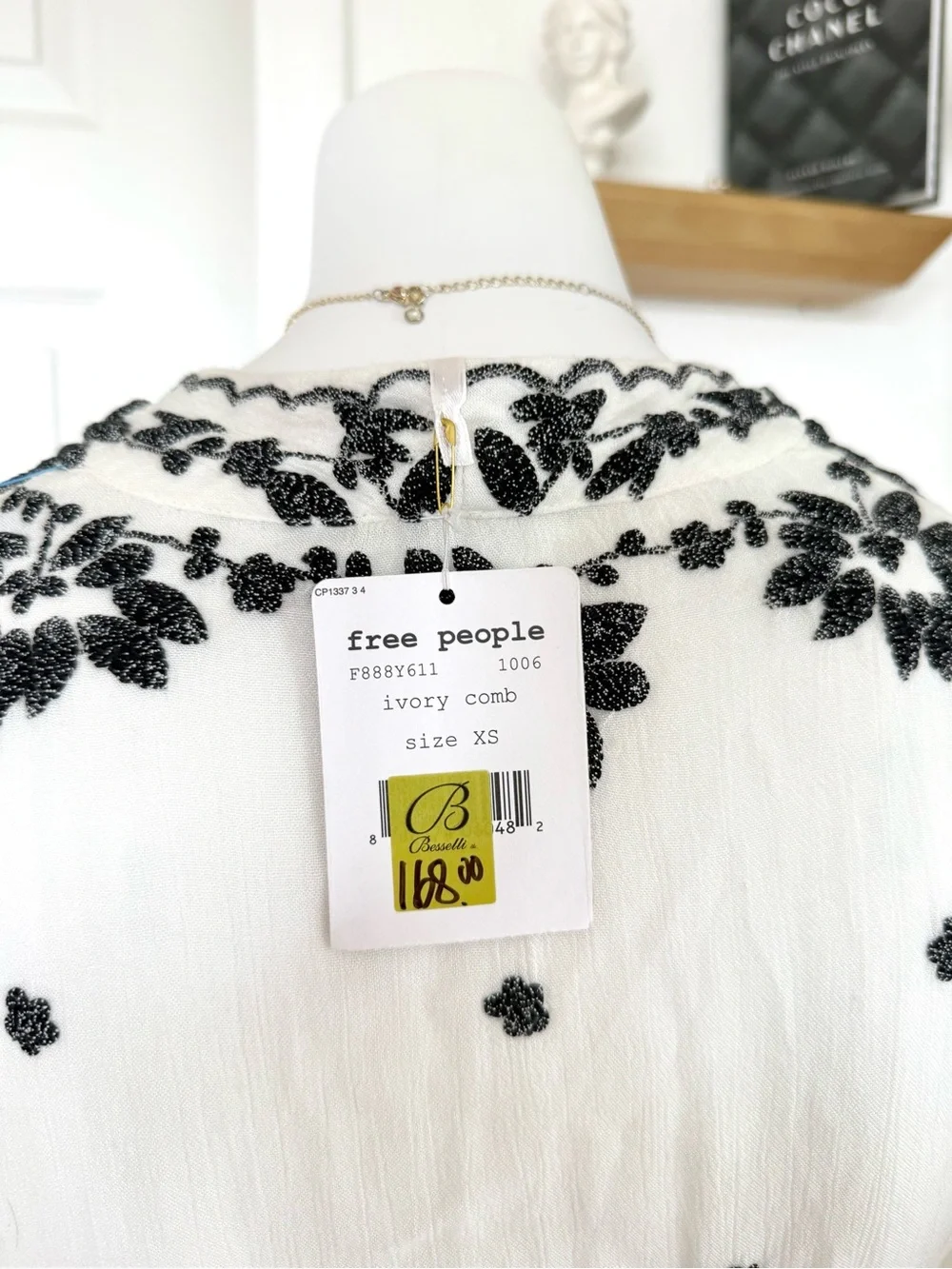 NWT Free People Embroidered Fable Midi Dress SIZE XS